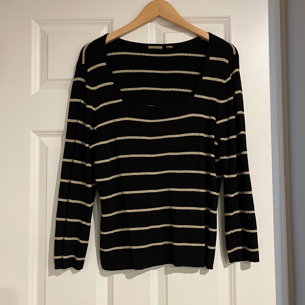 Caslon Striped Ribbed Sweater
